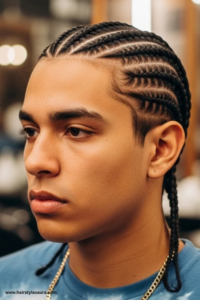 12 Popular Male Braids Hairstyles for a Sharp Appearance 3 Cornrows
