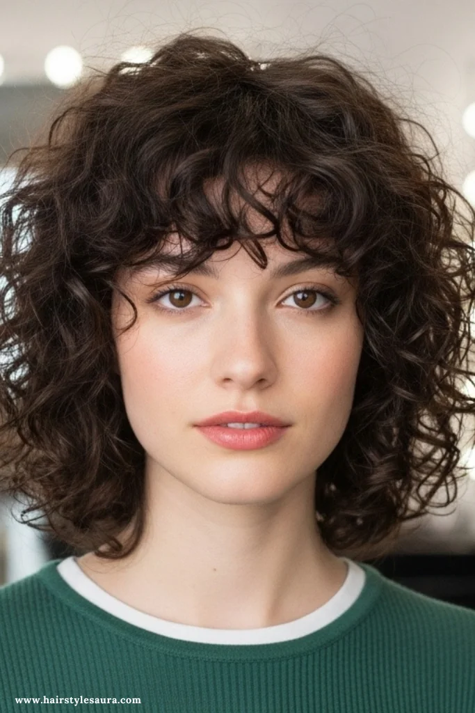 12 Cute Curly Hairstyles That’ll Make You Love Your Curls Even More 5 Curly Bangs with Loose Layers