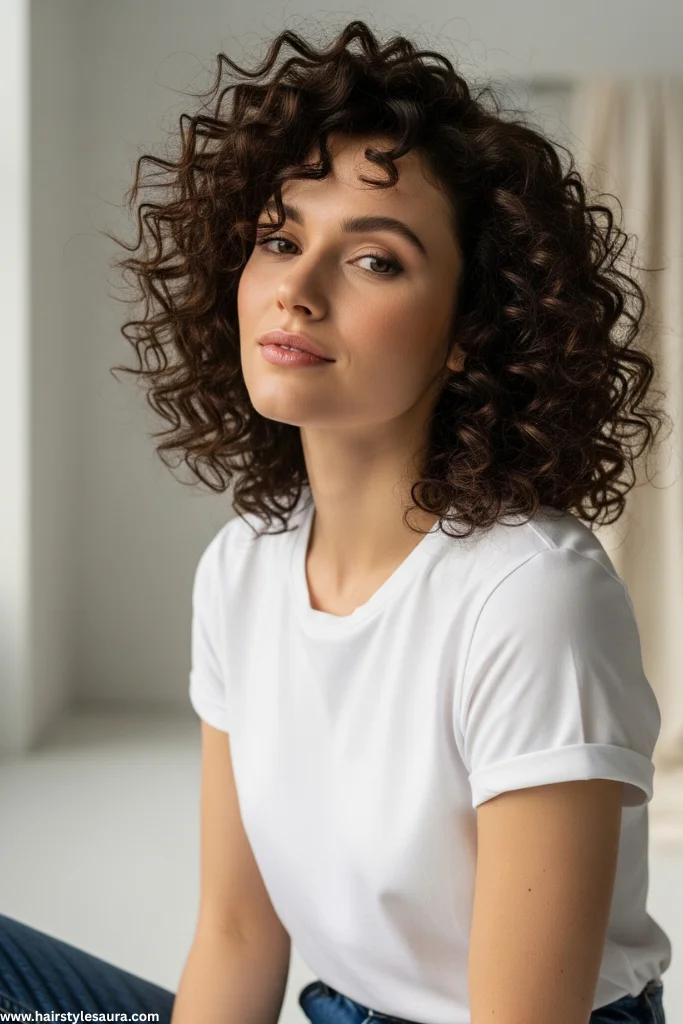 13 Cute Hairstyles for Curly Hair Every Woman Should Try 12 Curly Bob with Defined Curls