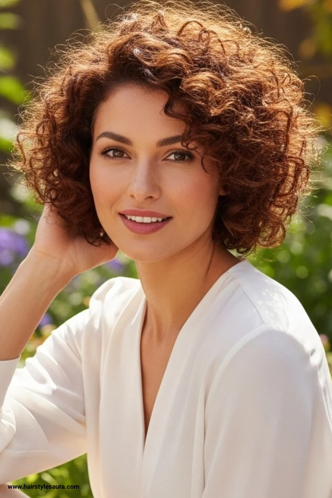 15 Trendy Short Hairstyles With Curly Hair 4 Curly Bob with Side Part