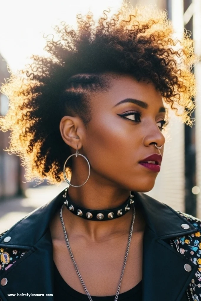 10 Cute Hairstyles for Black Girls That Show Natural Beauty 11 Curly Frohawk