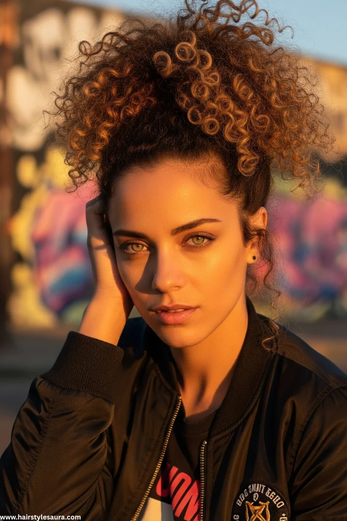 13 Cute Hairstyles for Curly Hair Every Woman Should Try 3 Curly High Ponytail
