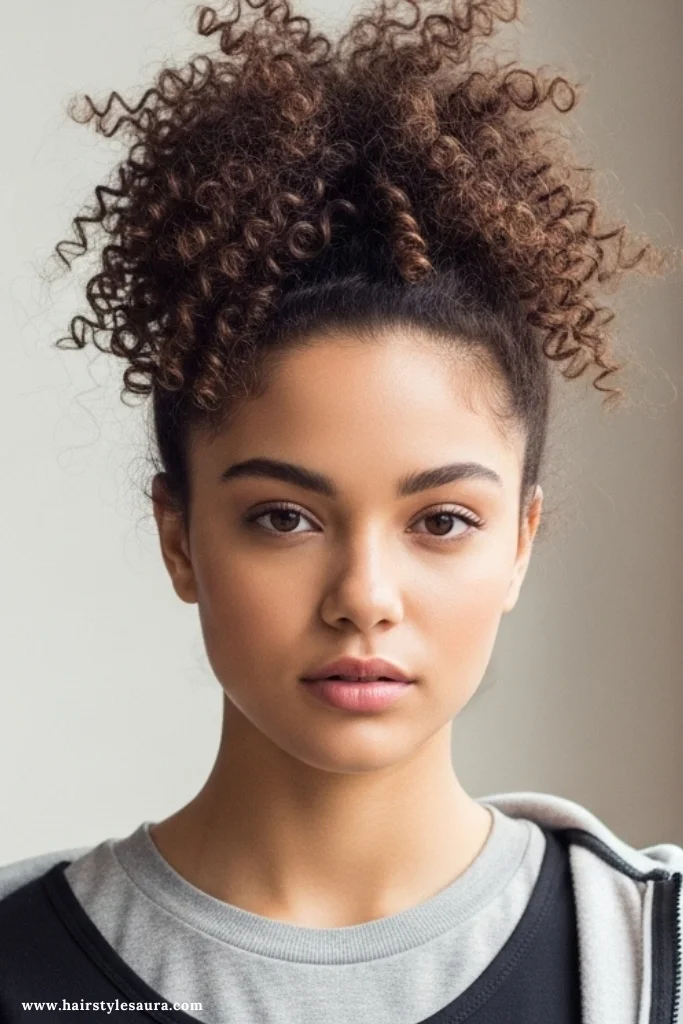 12 Cute Curly Hairstyles That’ll Make You Love Your Curls Even More 2 Curly High Puff