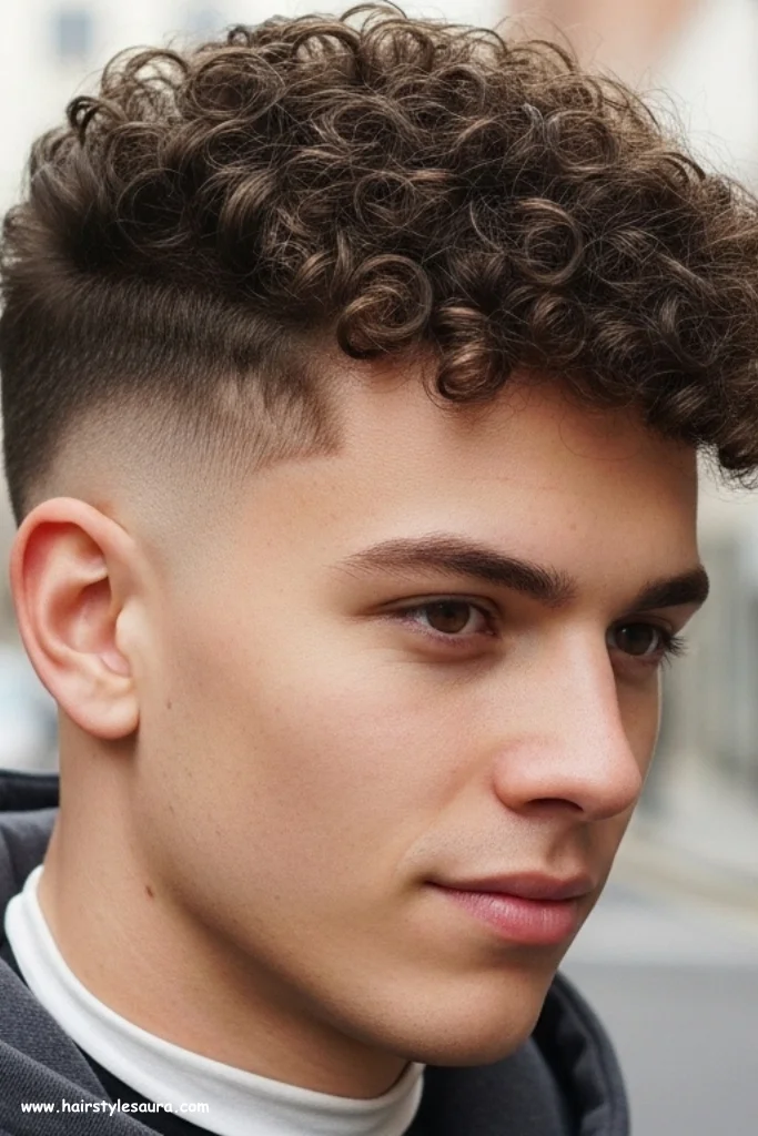 12 Best Mens Hairstyle Short on Side Long Top Ideas for 2025 5 Curly Top with Skin Fade