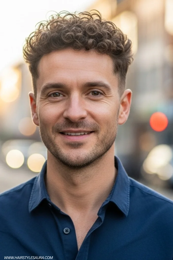 Top 12 Mens Long Top Short Sides Hairstyles to Rock Now 4 Curly Top with Tapered Sides
