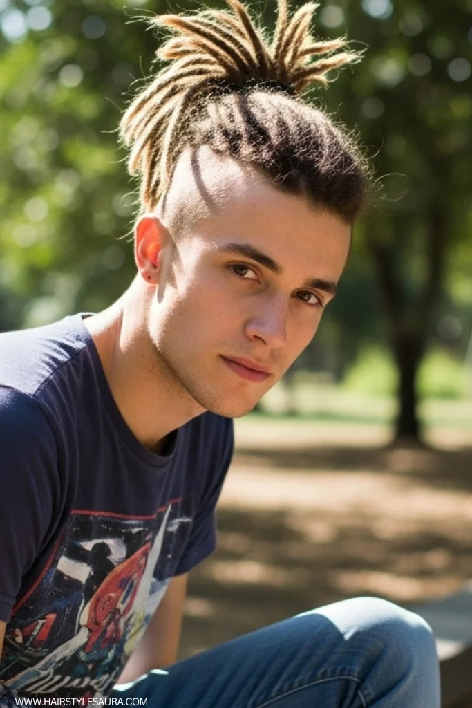 Top 12 Mens Long Top Short Sides Hairstyles to Rock Now 13 Dread Top with Shaved Sides