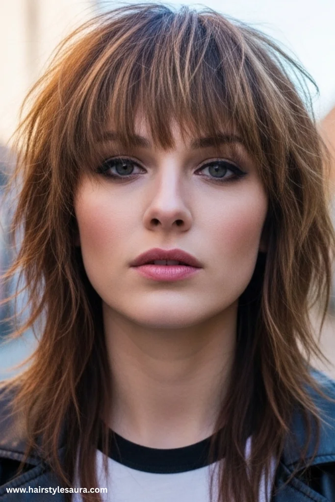 12 Trendy Ideas for Short Shaggy Hair with Bangs 12 Edgy Shag with Layered Bangs