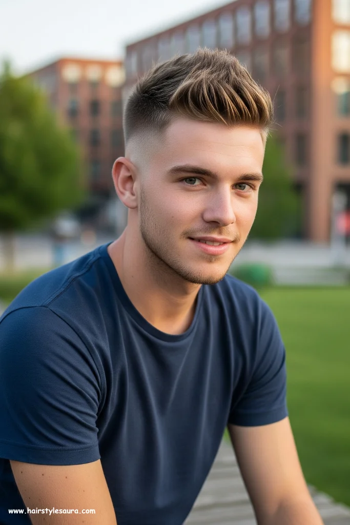 10 Best Short Hairstyles Male for a Clean Finish 6 Fade with Short Spiky Hair