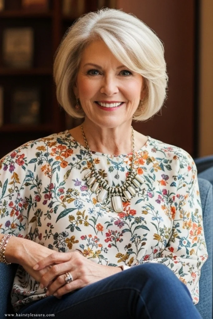 Top 10 Short Hairstyles For Thin Hair Over 50 4 Feathered Bob