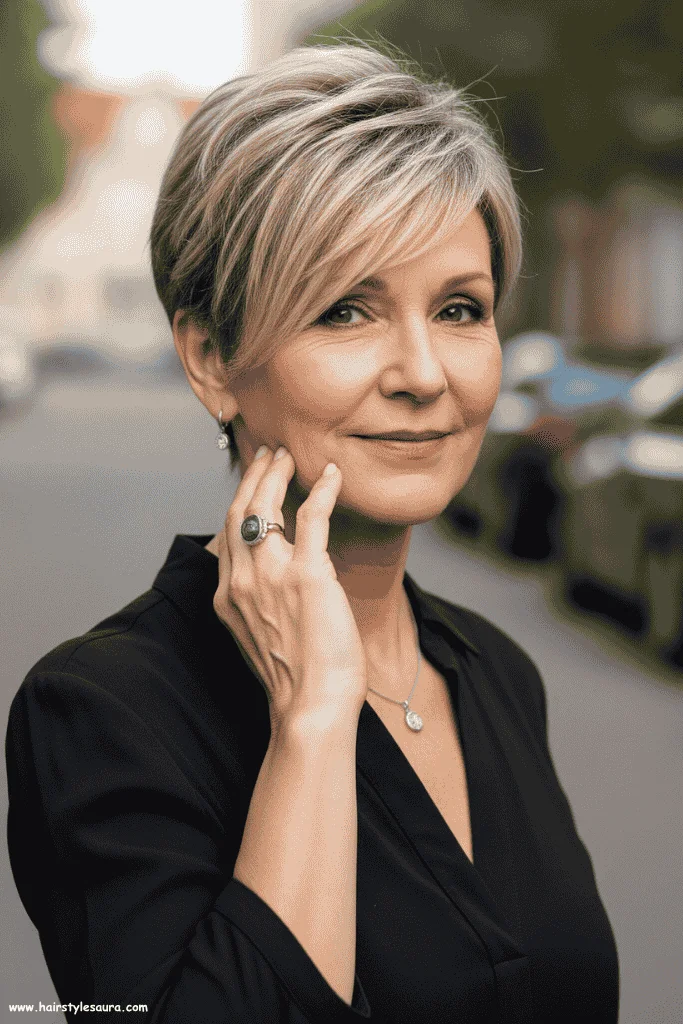 Flattering Short Hair Ideas for Women Over 60 13 Feathered Crop with Soft Bangs