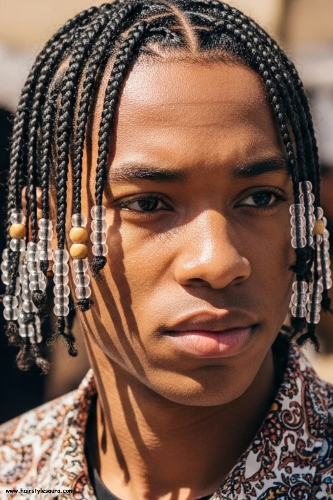 Top 13 Hairstyles for Small Long Braids Men Can Rock with Confidence 12 Braids with Beads