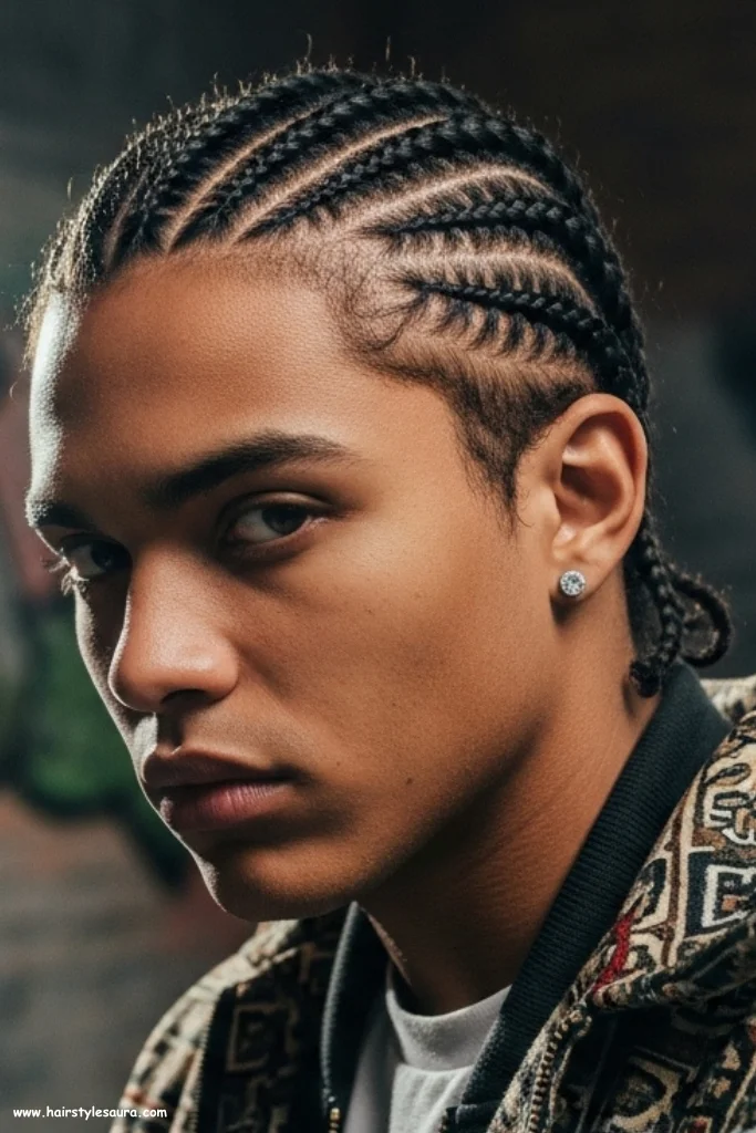 Top 13 Hairstyles for Small Long Braids Men Can Rock with Confidence 11 Freestyle Pattern Braids