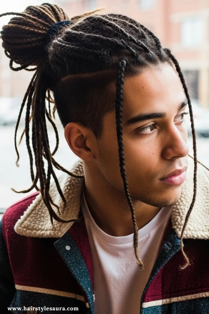 13 Bold Box Braids Hairstyles Men Can Rock with Confidence 11 Half-Up, Half-Down Style