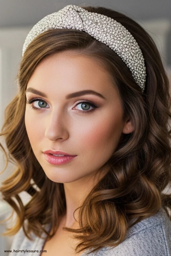 15 Quick and New Cute Hairstyles for Girls to Do in Minutes 15 Headband Over Loose Curls