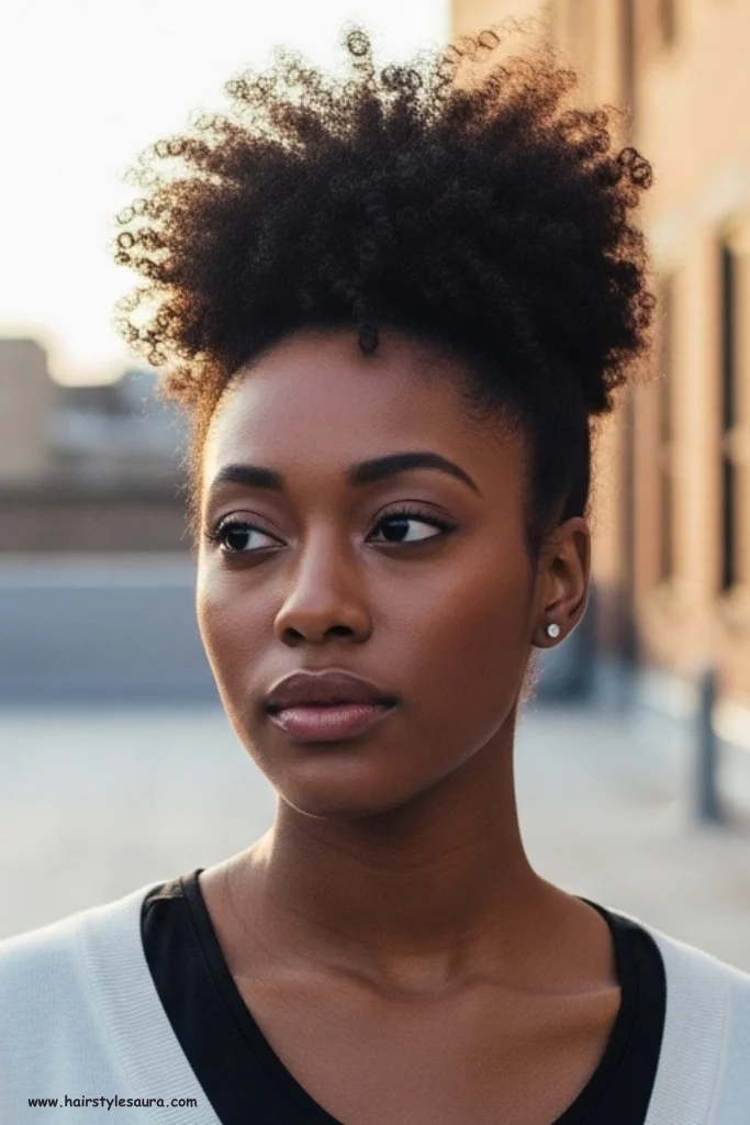 10 Cute Hairstyles for Black Girls That Show Natural Beauty 4 High Puff