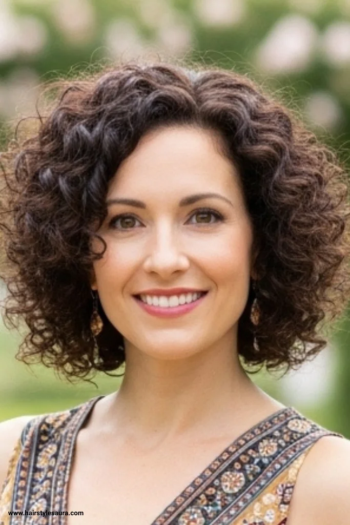 15 Trendy Short Hairstyles With Curly Hair 14 Inverted Curly Bob