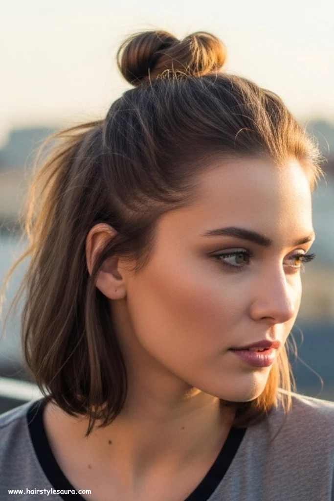 15 Quick and New Cute Hairstyles for Girls to Do in Minutes 13 Knotted Half Ponytail