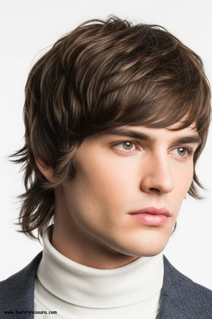 Top 13 Trendy Short Shaggy Hairstyles for Men with Style 10 Layered Shag with Side Part