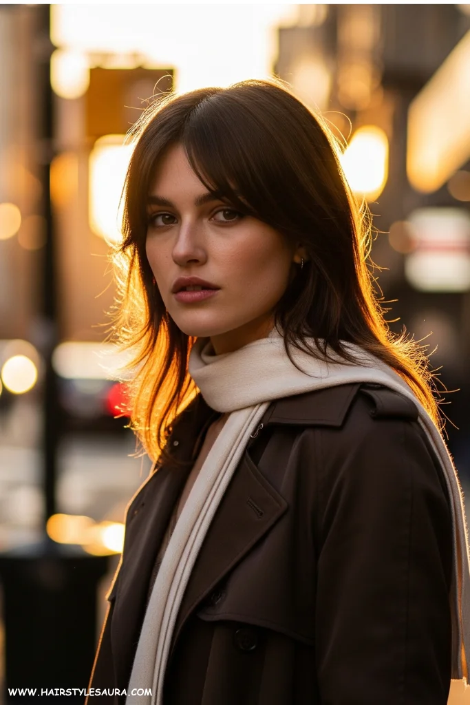 13 Best Long Wolf Cut With Bangs Ideas for 2025 7 Long Wolf Cut with Side-Swept Bangs