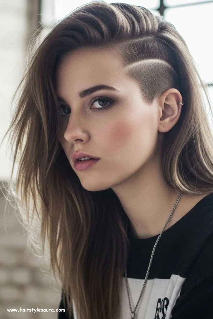 11 Stylish Long Wolf Cut Without Bangs Ideas for Bold Looks 7 Long Wolf with Hidden Undercut