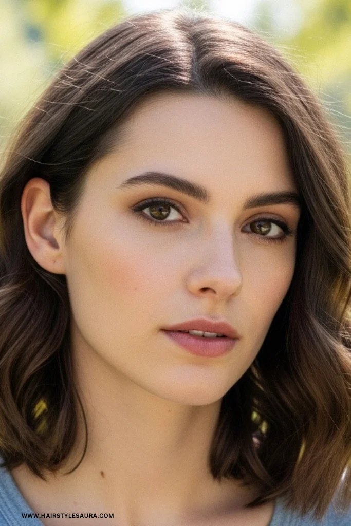 Short Wolf Cut with Bangs Wavy Hair – Wild Texture Meets Feminine Flow 11 Low-Maintenance Wolf Cut with Natural Parting