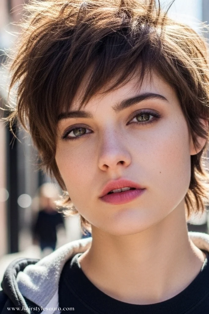 Modern short shaggy hair: A Stylish Way to Rock a Bold Look 4 Messy Pixie Shag