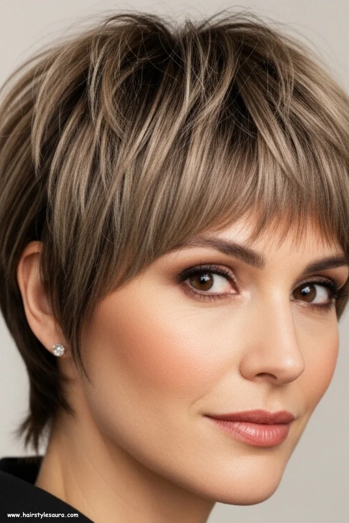 12 Stunning Short Wolf Cut with Curtain Bangs Hairstyles to Try Today 7 Pixie-Wolf Hybrid with Mini Curtain Bangs