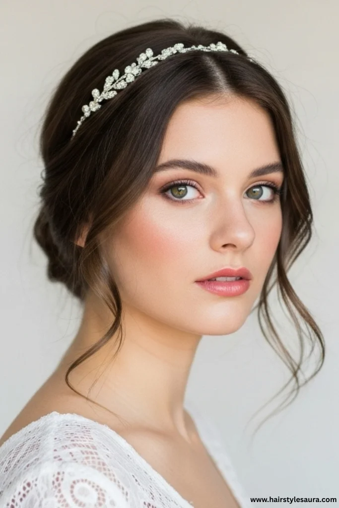 Wedding Hairstyles for Short Hairs: 12 Elegant Looks for Your Big Day 9 Polished Pixie with Headband