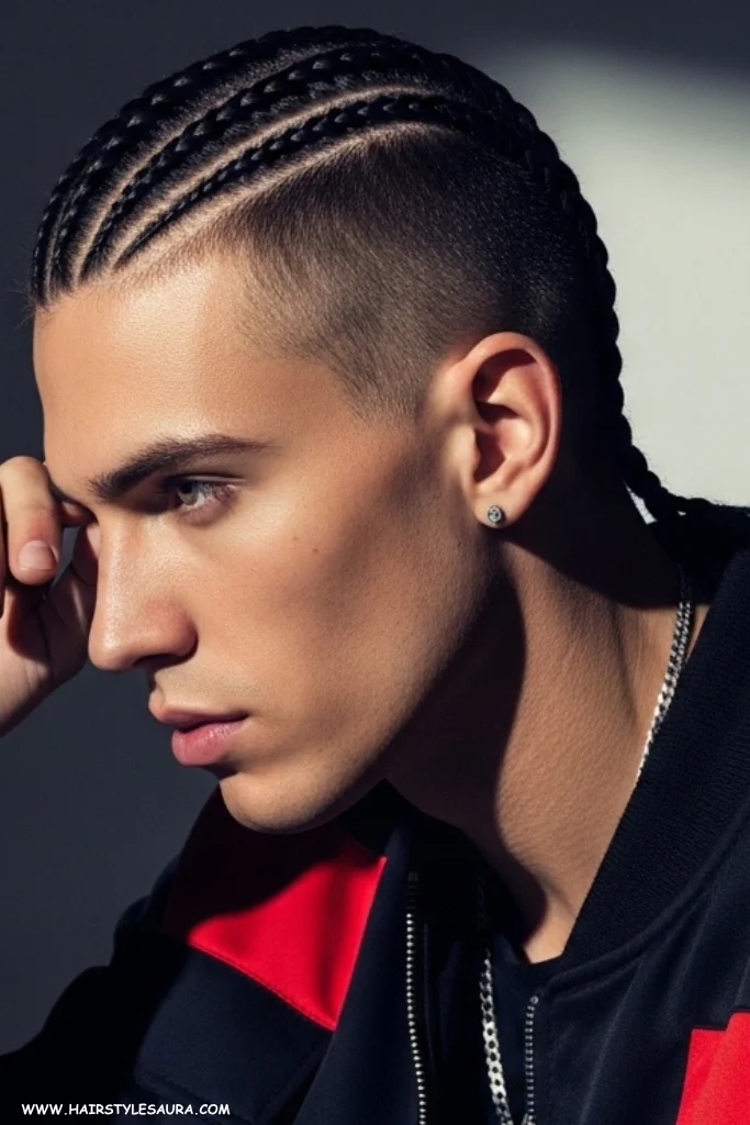 13 Stylish Short Hair Braided Hairstyles for Men to Try Now 8 Pop Smoke Braids (Short Version)