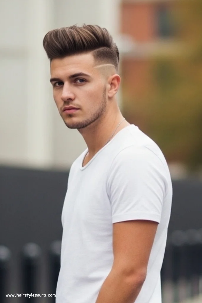 12 Best Mens Hairstyle Short on Side Long Top Ideas for 2025 9 Quiff with Hard Line