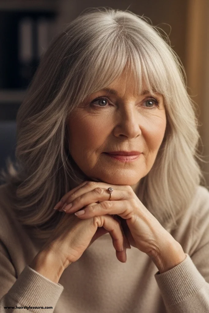 12 Stylish Short Shaggy Hairstyles for Older Women in 2025 3 Shag with Wispy Bangs