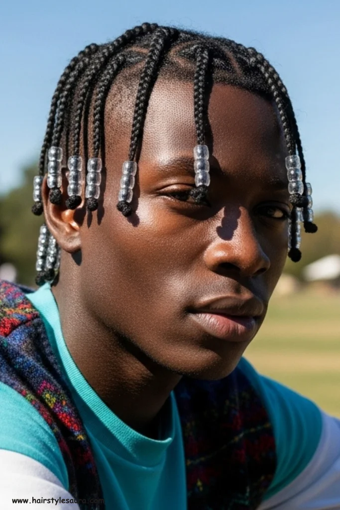 12 Black Male Braids Hairstyles That Are Bold and Stylish 12 Short Braids with Beads