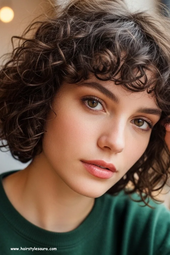10 Trendy Curly Short Shaggy Hairstyles to Try This Year 4 Short Curly Shag with Side Bangs