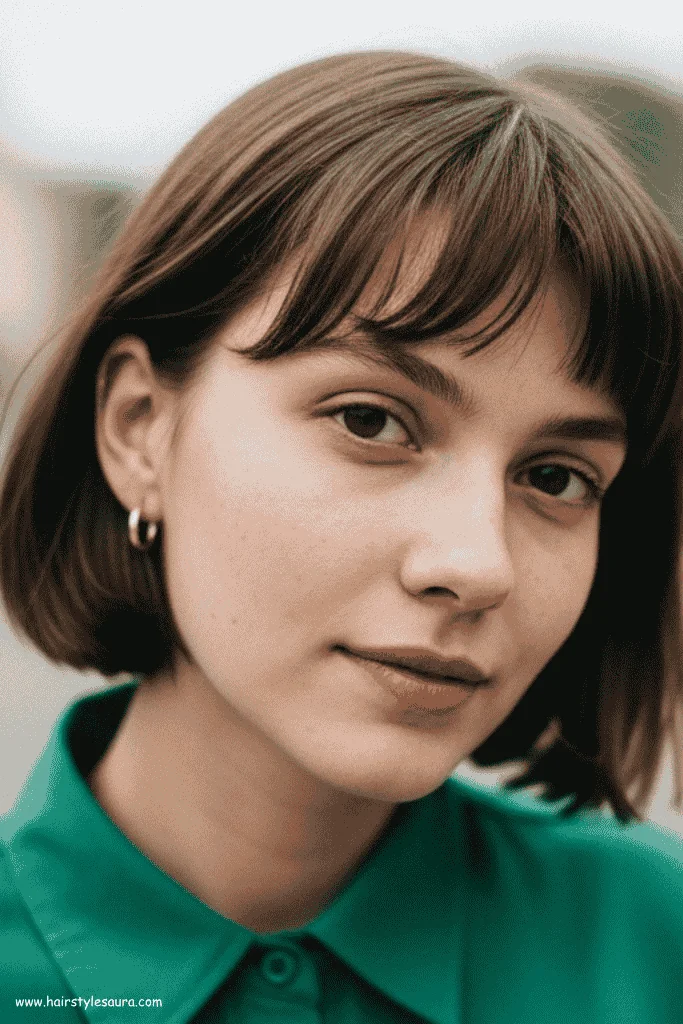 Top 12 Short Hairstyles for Thin Hair That Add Volume 13 Short Hair with Curtain Bangs