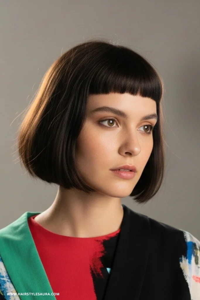 Short Wolf Cut with Bangs – Trendy & Wild Feminine Vibes 7 Short Wolf Cut with Baby Bangs