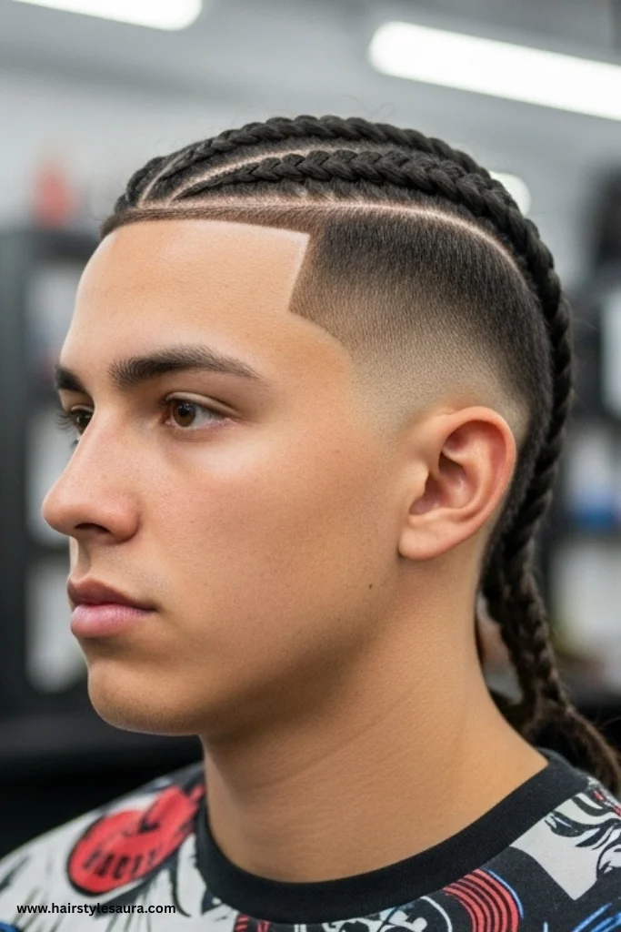 12 Popular Male Braids Hairstyles for a Sharp Appearance 13 Side Braids with Fade