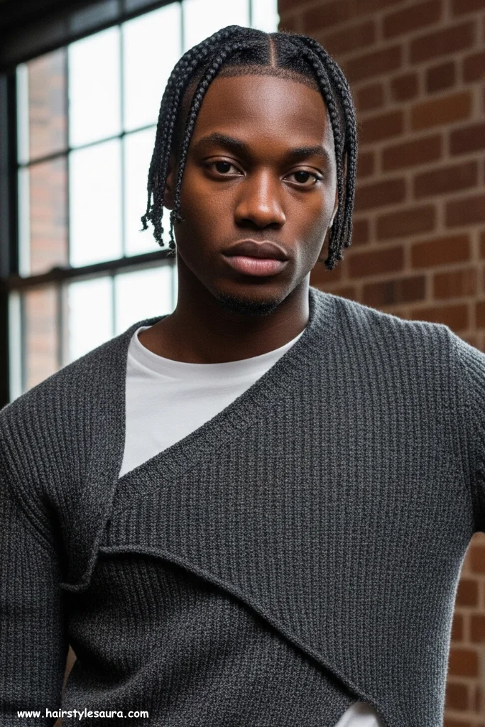12 Black Male Braids Hairstyles That Are Bold and Stylish 13 Side-Part Braids