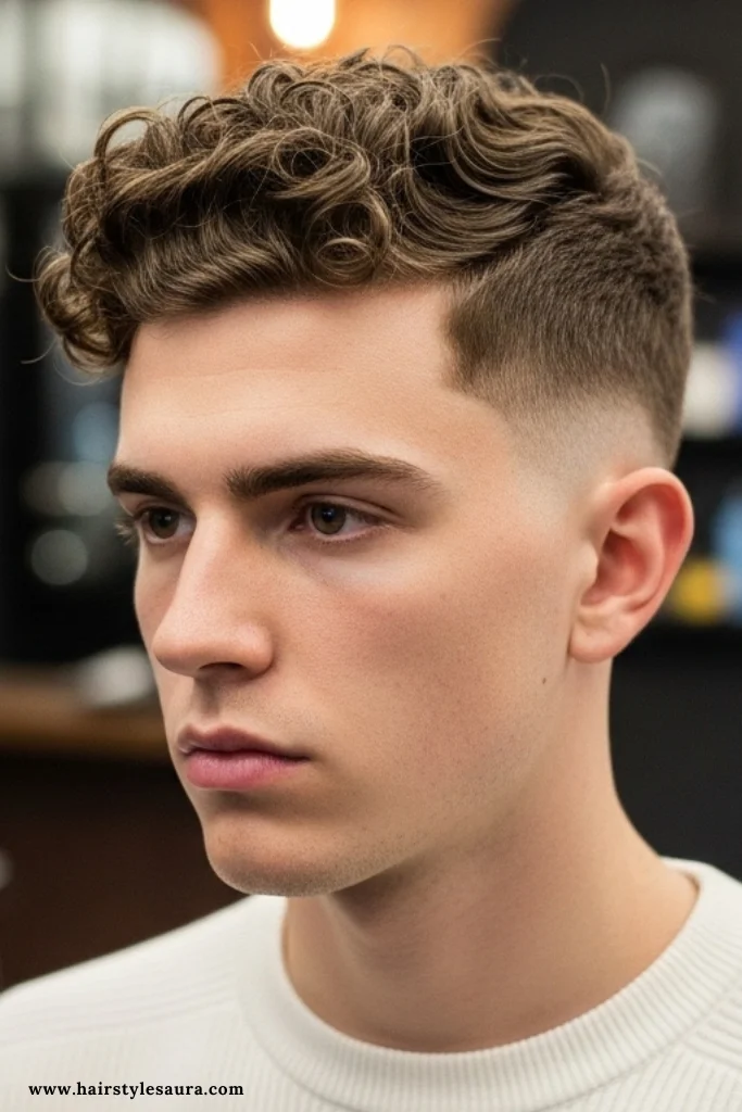 12 Naturally Curly Pixie Cuts Men Can Rock with Confidence 7 Side-Parted Curly Pixie