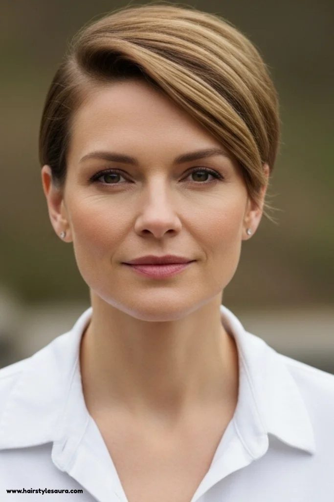 12 Easy and Cute Hairstyles for Short Hair Girls 5 Sleek Side Part Pixie