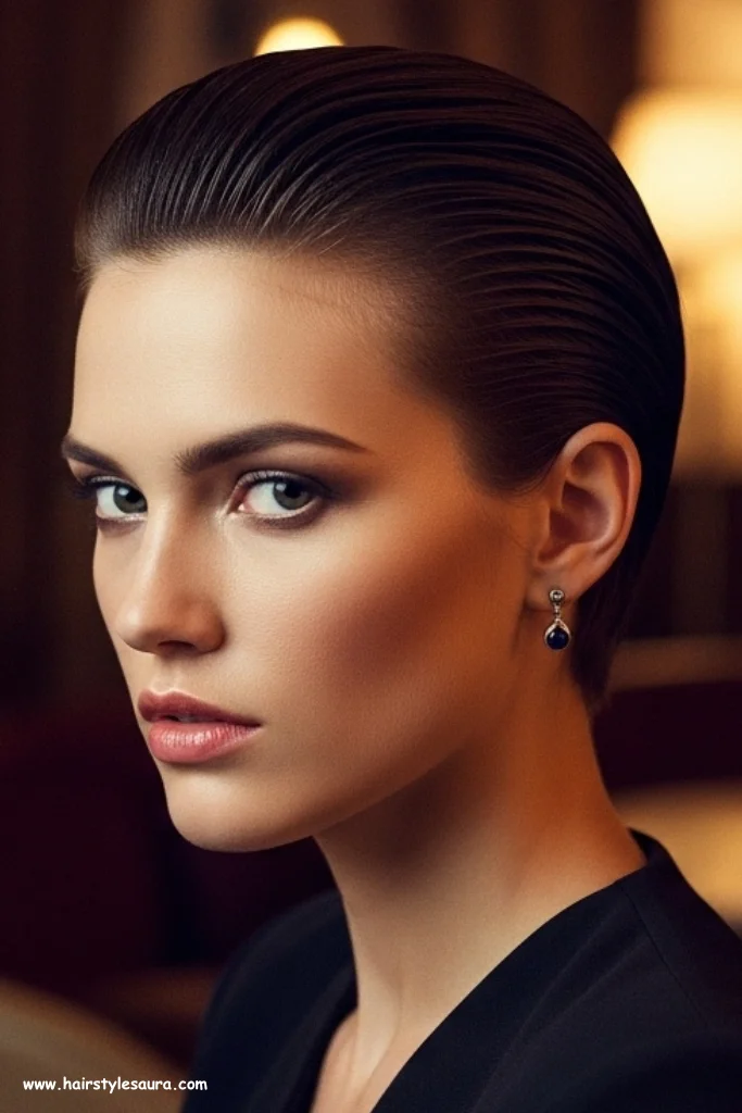 13 Bold Short Wolf Cut Without Bangs Hairstyles to Try Now 6 Slicked-Back Wolf Cut
