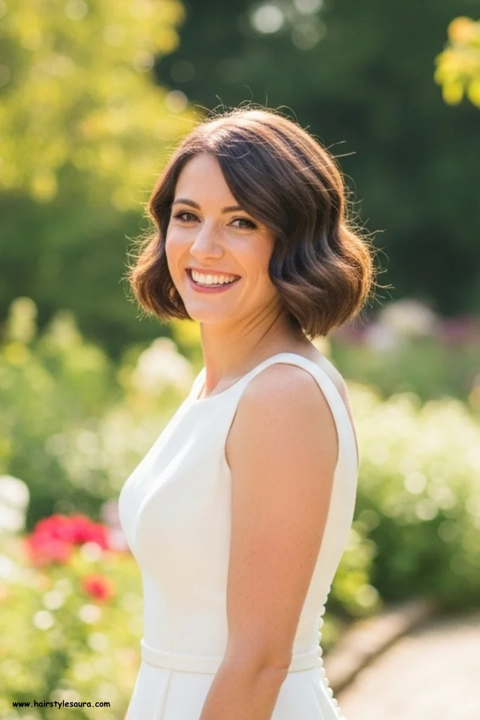 12 Gorgeous Bridal Hairstyles Short Hair for Modern Brides 5 Soft Curled Bob