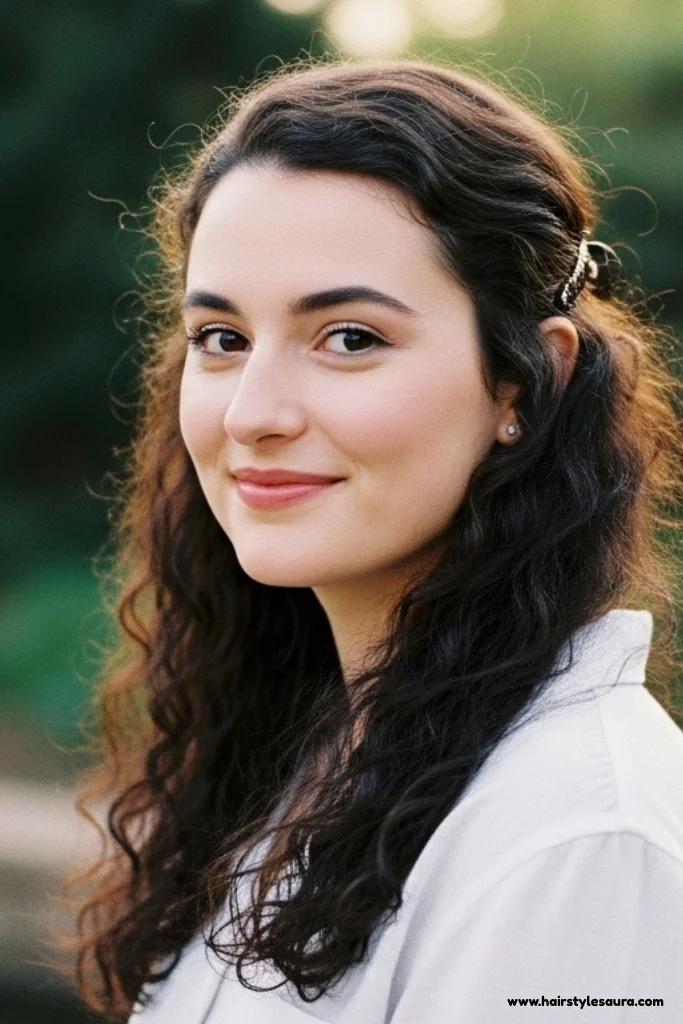 12 Easy and Cute Hairstyles for Short Hair Girls 12 Soft Curls with Side Clip
