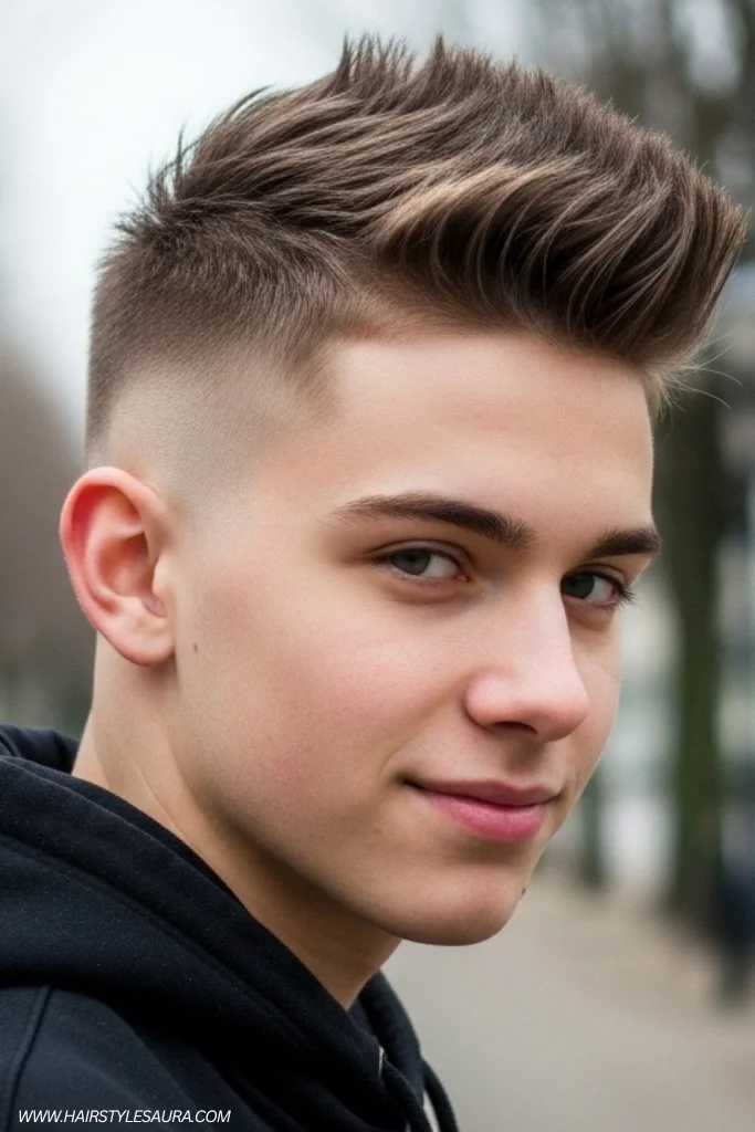 Top 12 Mens Long Top Short Sides Hairstyles to Rock Now 7 Spiky Front with Skin Fade