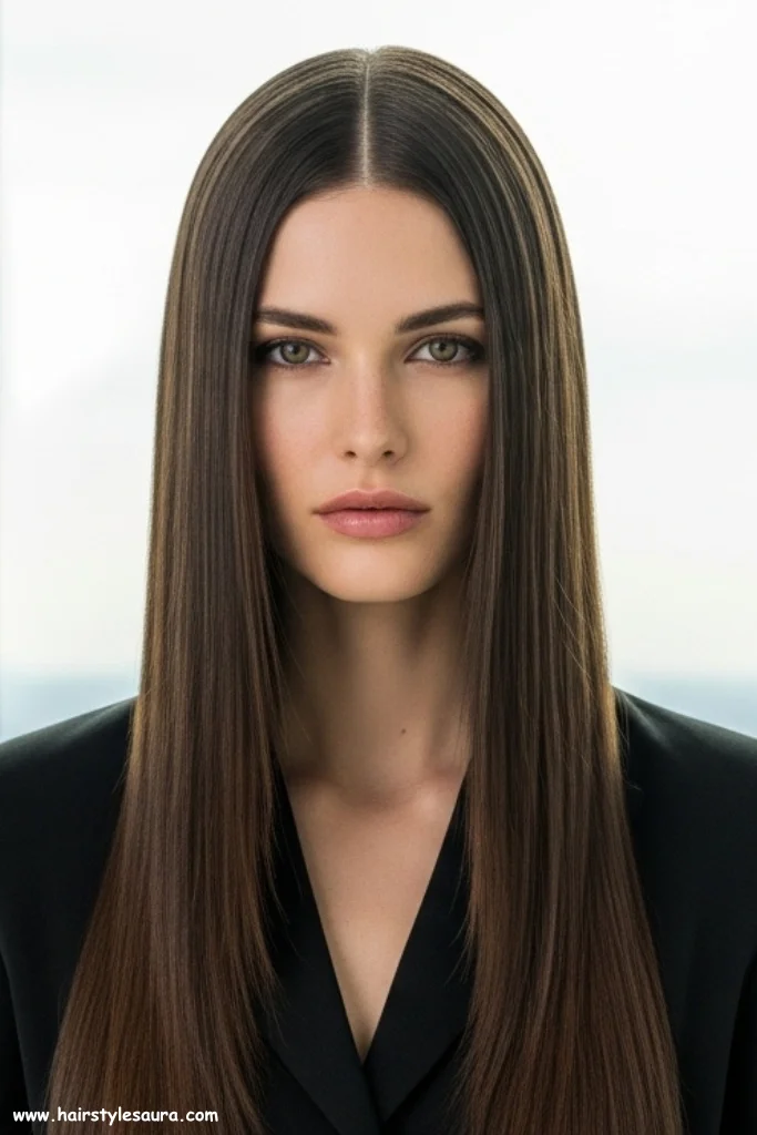 14 Stunning Long Hair Wolf Cut Styles Every Woman Should Try 7 Straight Long Wolf Cut with Middle Part