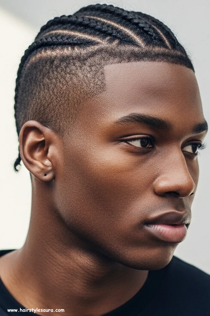 12 Black Male Braids Hairstyles That Are Bold and Stylish 11 Taper Fade with Braids