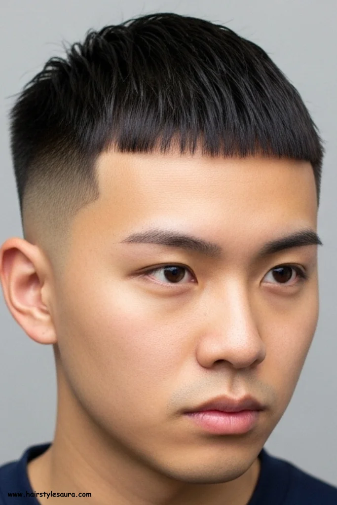 12 Trendy Hairstyles for Short Hair Men Asian Edition 12 Taper Fade with Short Fringe