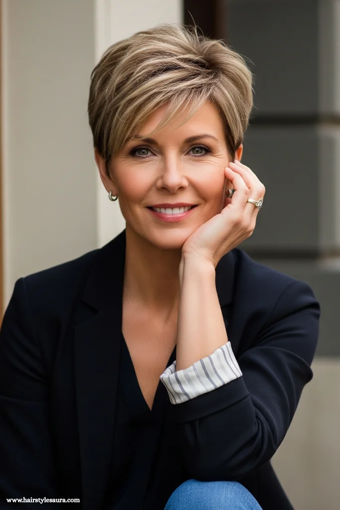 15 Stylish Short Hairstyles for Women Over 50 6 Tapered Pixie with Volume on Top