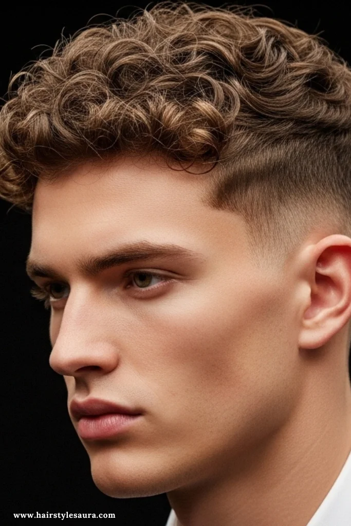 12 Naturally Curly Pixie Cuts Men Can Rock with Confidence 12 Textured Top with Drop Fade