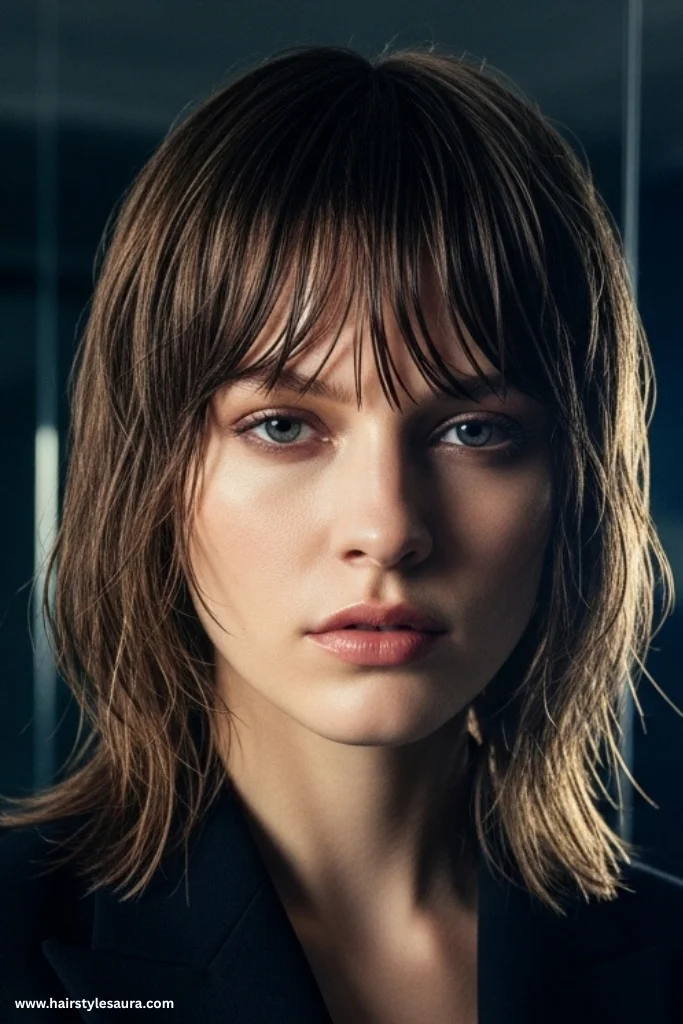 10 Must-Try Shaggy Short Hair Wolf Cut Versions for Women 7 The Wet Texture Look