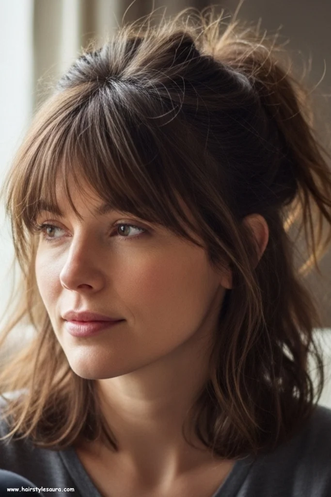 12 Stunning Short Wolf Cut with Curtain Bangs Hairstyles to Try Today 5 Tousled Wolf Cut with Natural Curtain Bangs